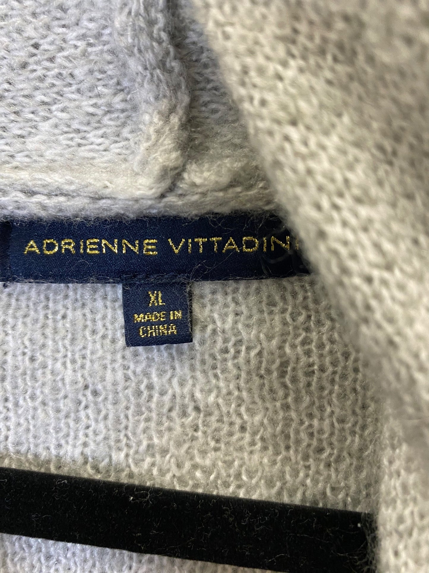 Sweater Cardigan By Adrienne Vittadini In Grey, Size: Xl