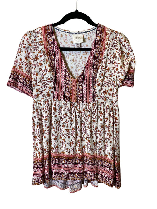 Blouse Short Sleeve By Knox Rose In Multi-colored, Size: Xs