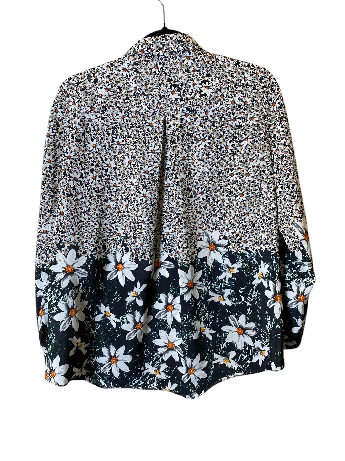 Blouse Long Sleeve By Zara Basic In Floral Print, Size: M