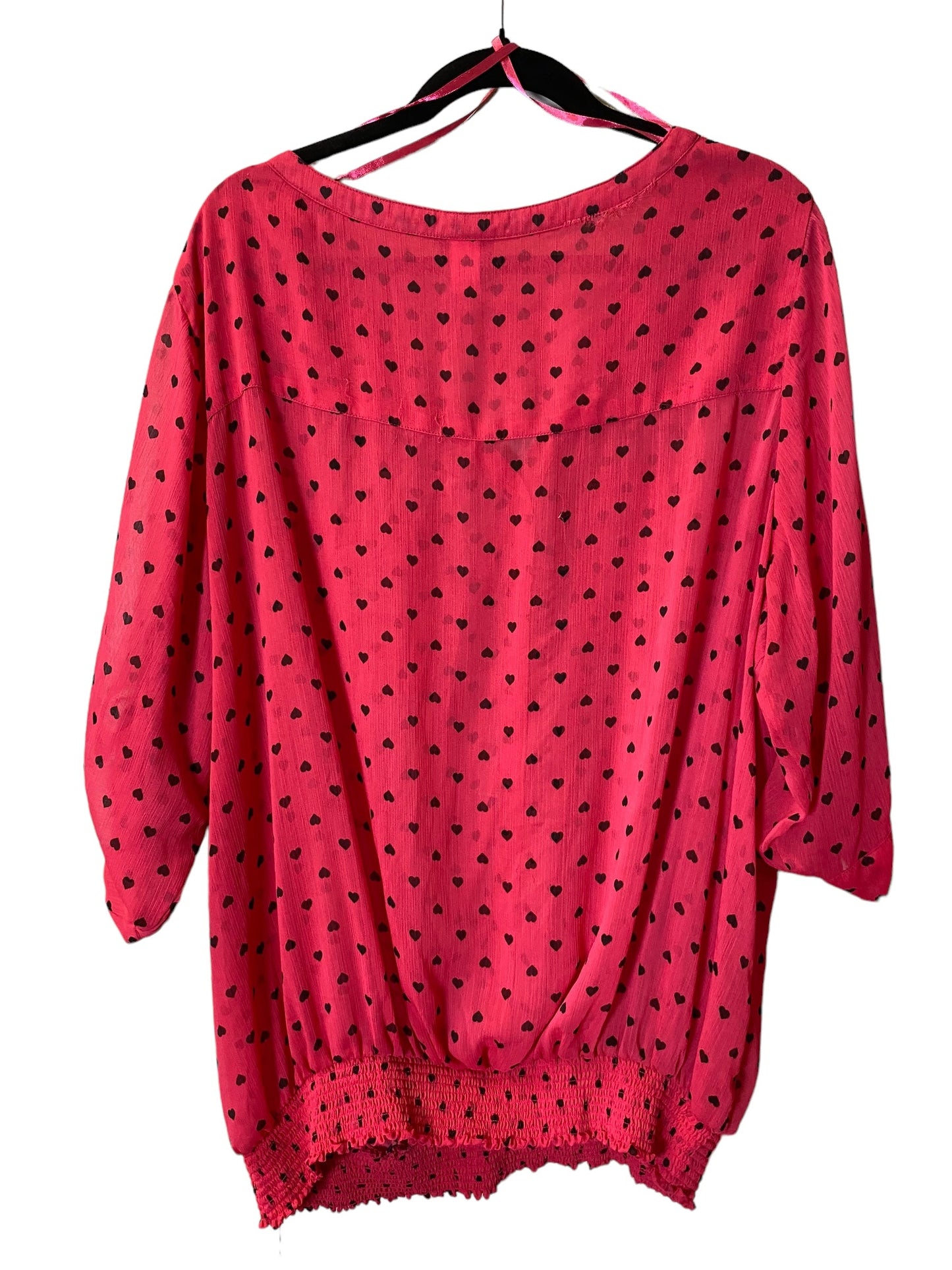 Blouse Long Sleeve By Torrid In Pink, Size: 4x