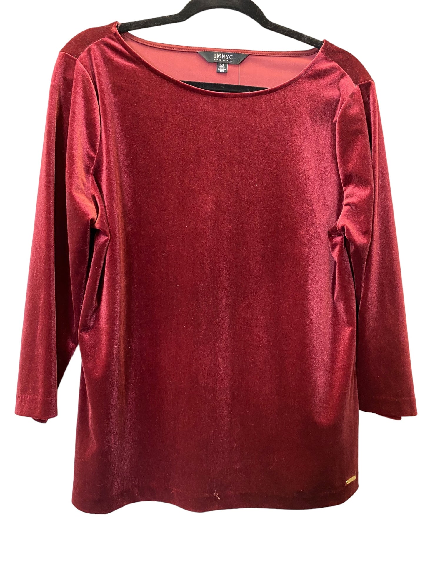 Red Blouse Long Sleeve Isaac Mizrahi, Size L