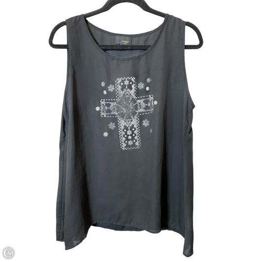 Top Sleeveless By Umgee In Black & Grey, Size: L
