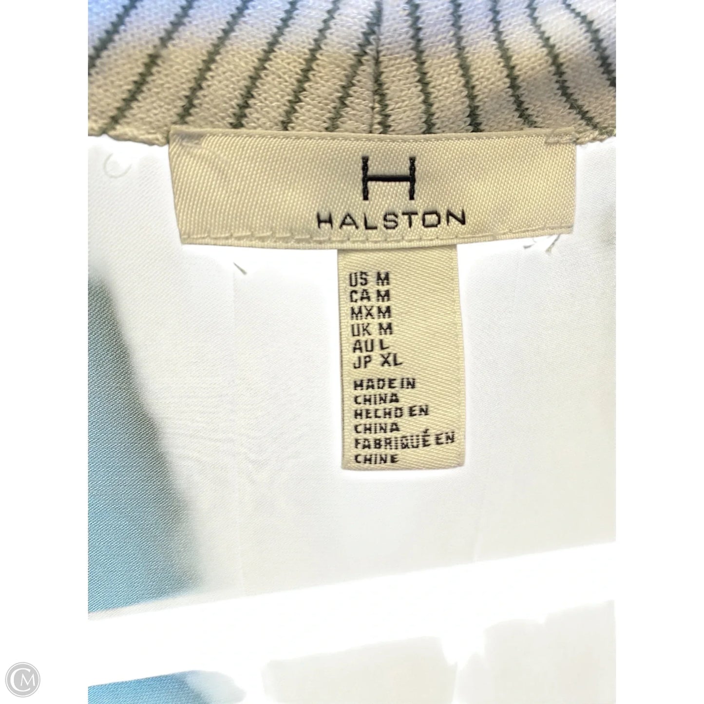 Cardigan By Halston In Green & White, Size: M