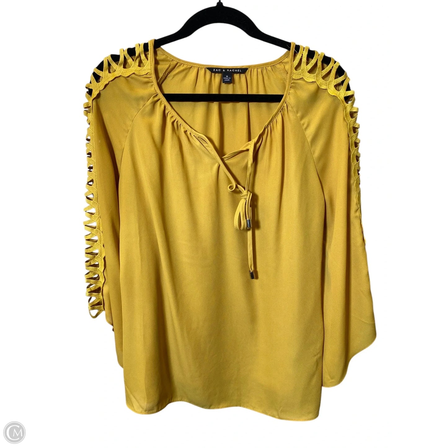 Top Long Sleeve By Zac And Rachel In Yellow, Size: M