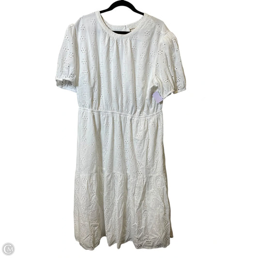Dress Casual Midi By Ana In White, Size: 2x