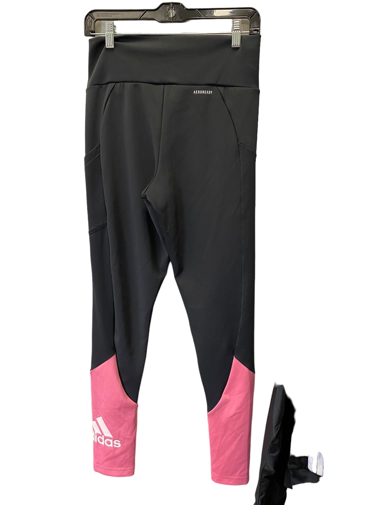 Athletic Leggings By Adidas In Black & Pink, Size: M