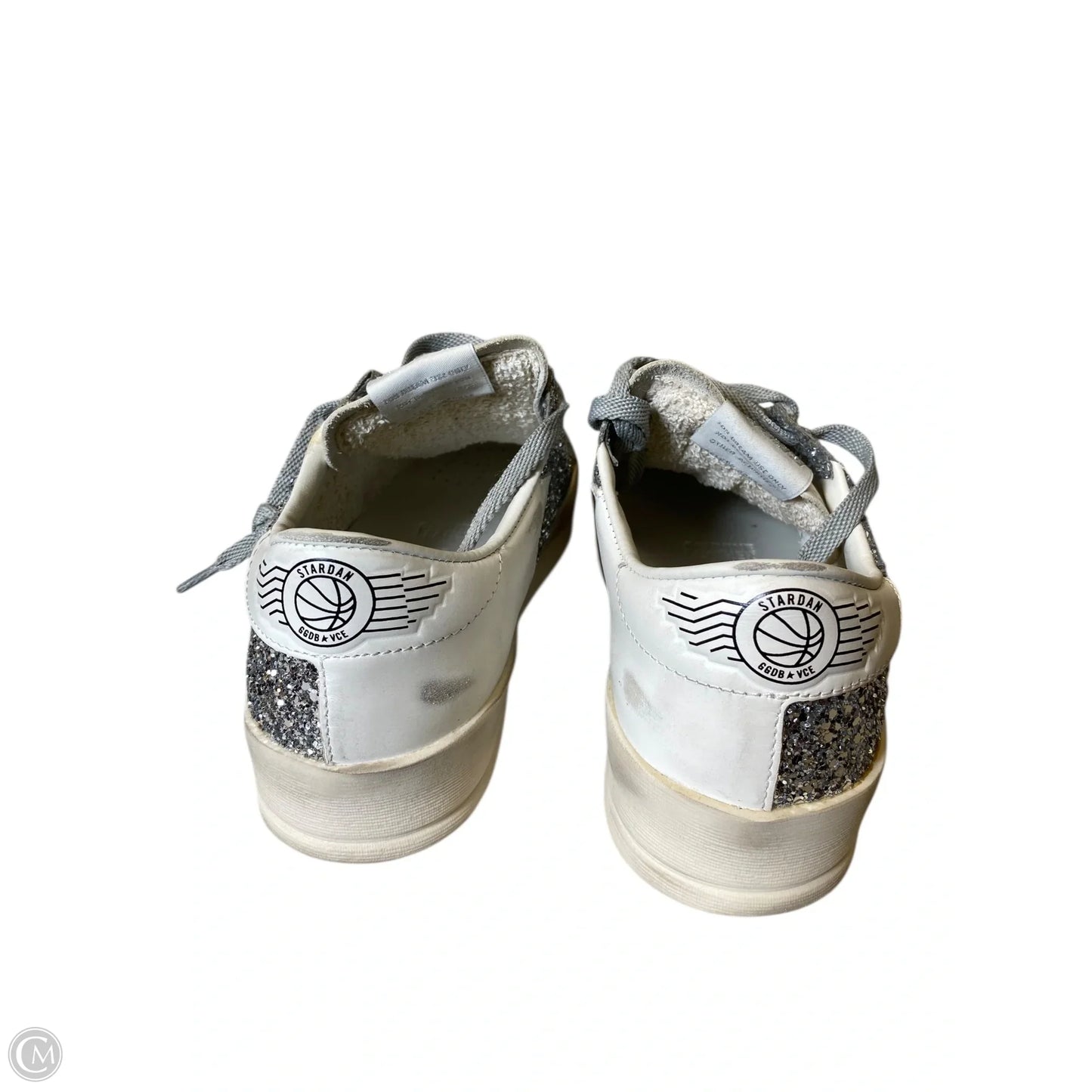 Shoes Luxury Designer By Golden Goose In Silver & White, Size: 37