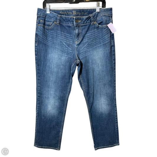 Jeans Cropped By Simply Vera In Blue, Size: 12