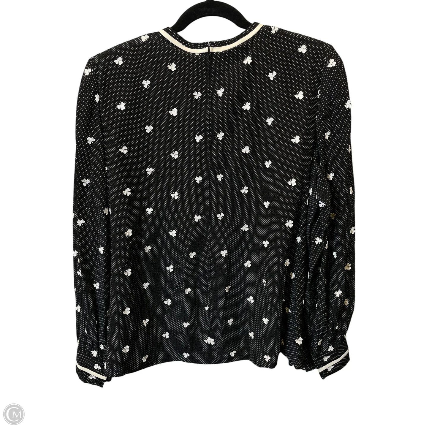 Top Long Sleeve Designer By Neiman Marcus In Black & White, Size: M