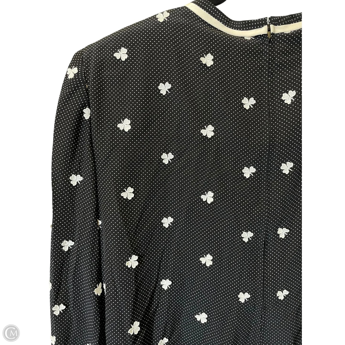 Top Long Sleeve Designer By Neiman Marcus In Black & White, Size: M