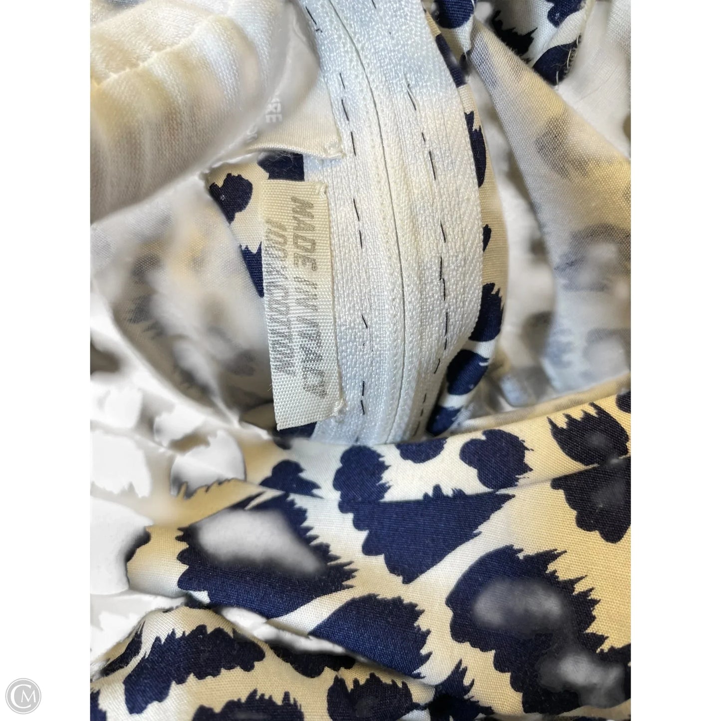 Top Long Sleeve Designer By Neiman Marcus In Blue & White, Size: L