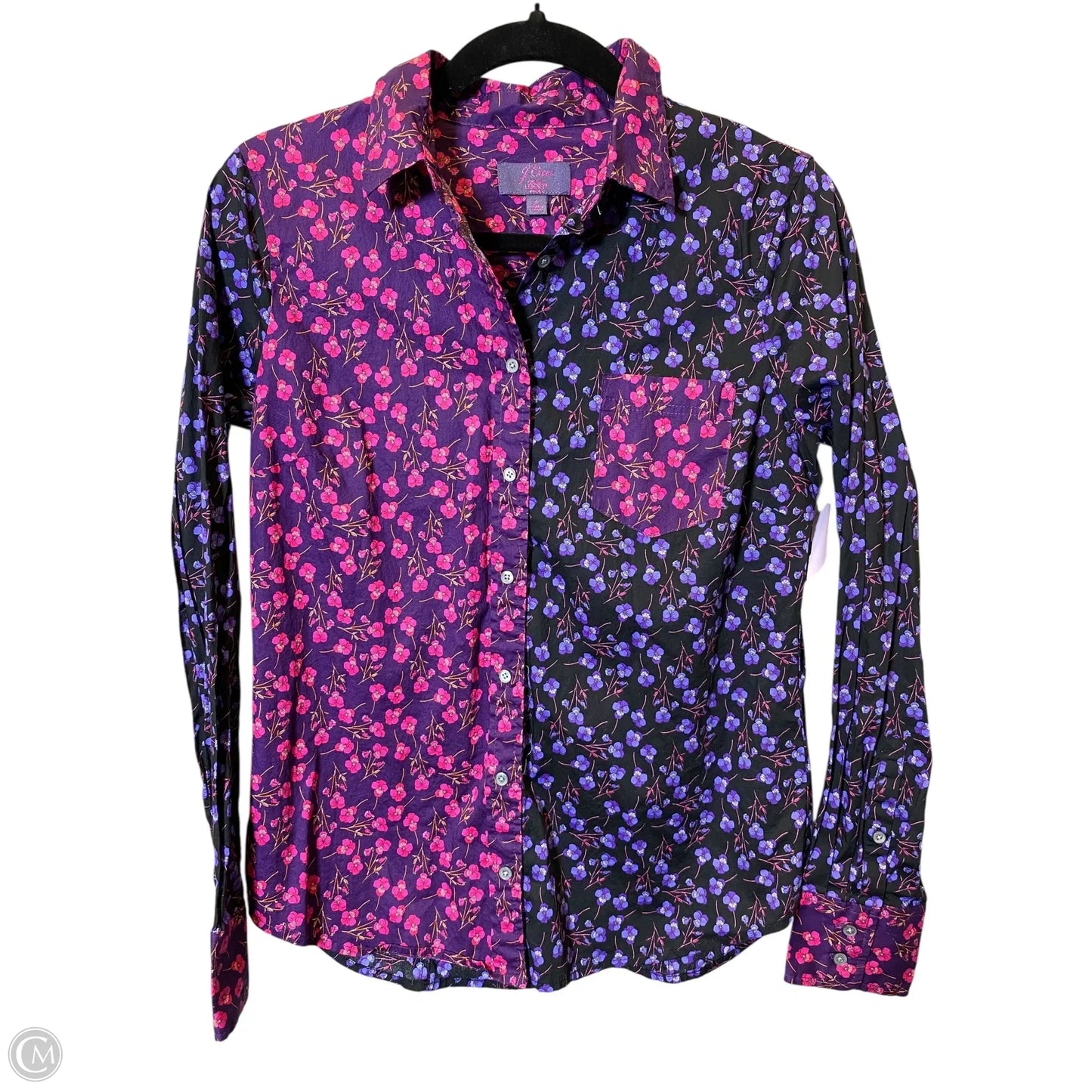 Blouse Long Sleeve By J. Crew In Floral Print, Size: S