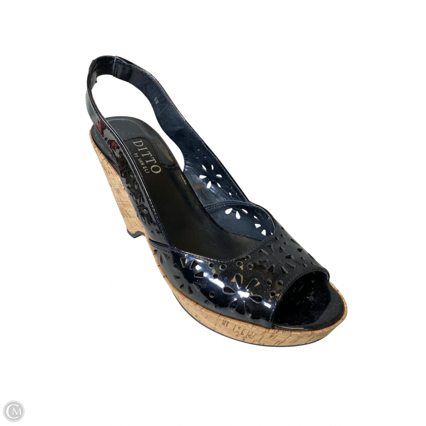 Sandals Heels Wedge By Cmc In Black, Size: 9