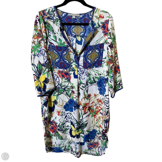 Tunic 3/4 Sleeve By Valerie Stevens In Multi-colored, Size: M
