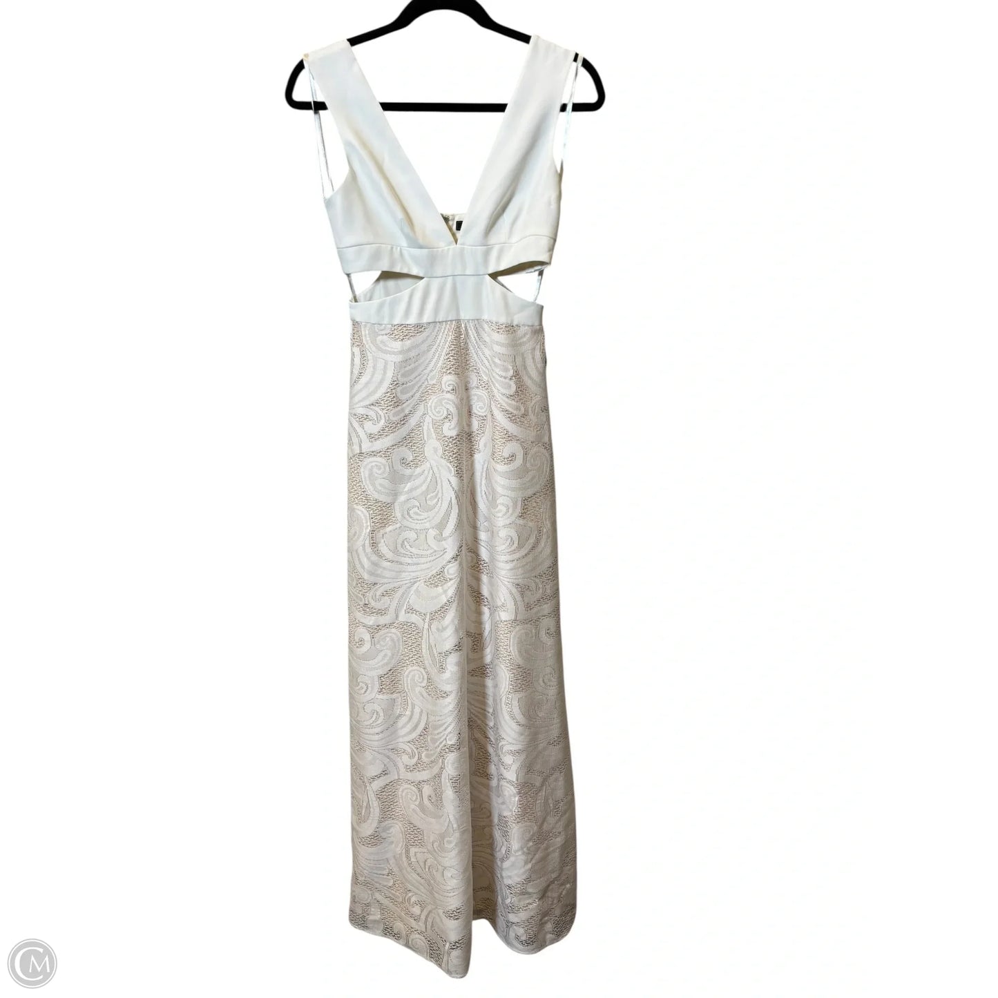 Dress Party Long By Bcbgmaxazria In Tan & White, Size: 0
