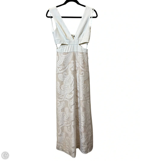Dress Party Long By Bcbgmaxazria In Tan & White, Size: 0