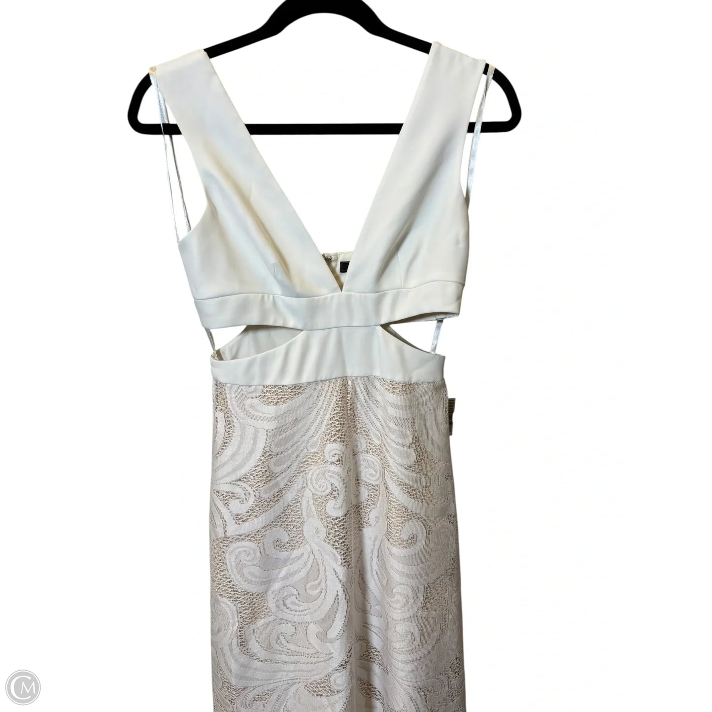 Dress Party Long By Bcbgmaxazria In Tan & White, Size: 0