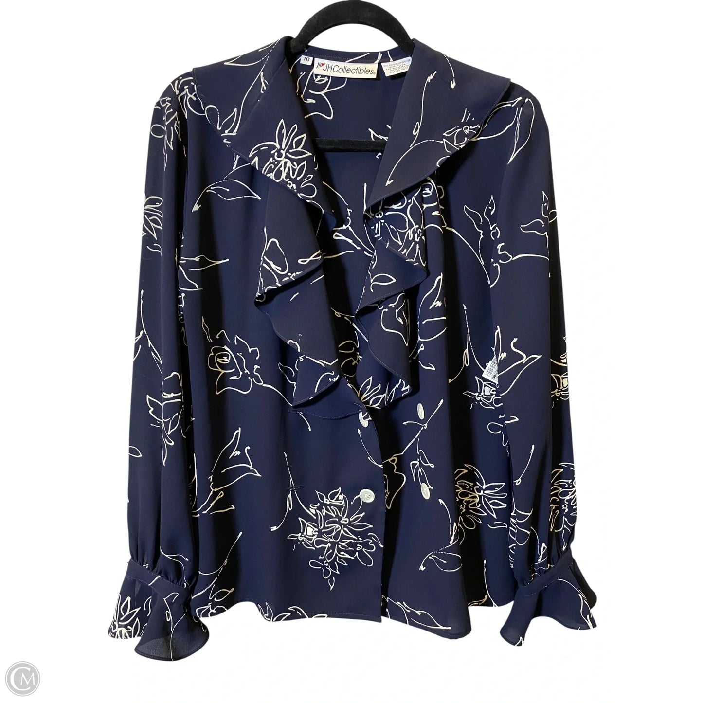 Top Long Sleeve By Cmc In Navy, Size: 10