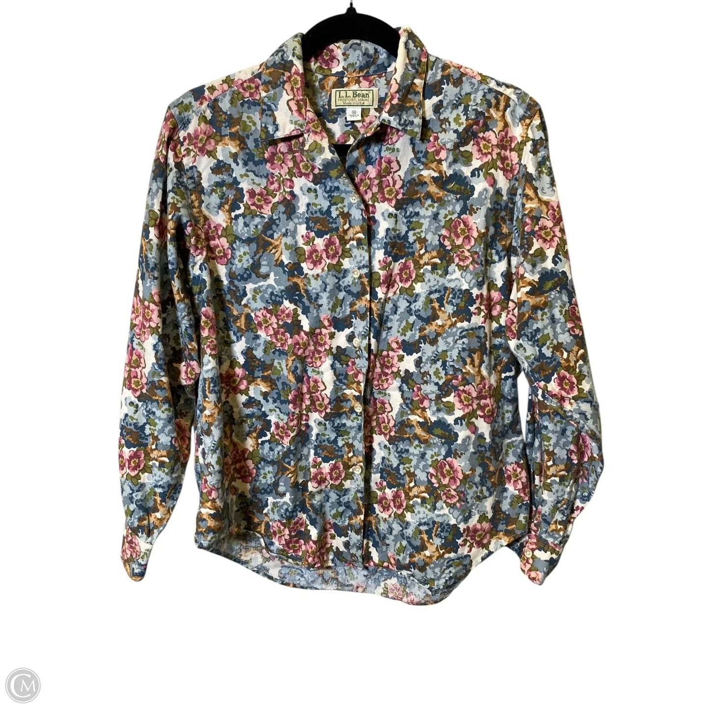 Blouse Long Sleeve By L.l. Bean In Floral Print, Size: 10