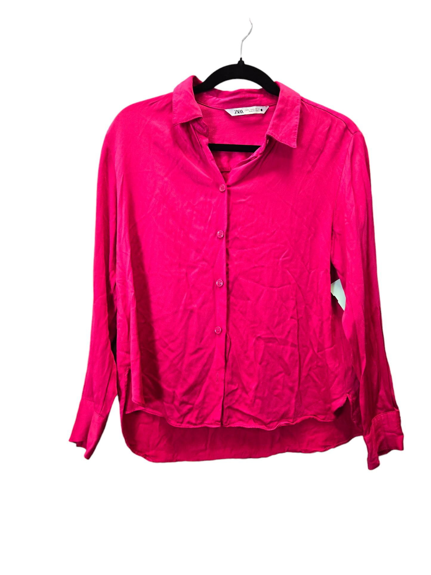 Pink Blouse Long Sleeve Zara, Size L