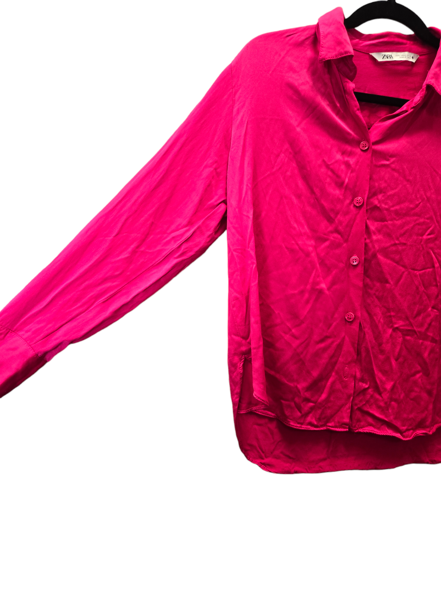 Pink Blouse Long Sleeve Zara, Size L