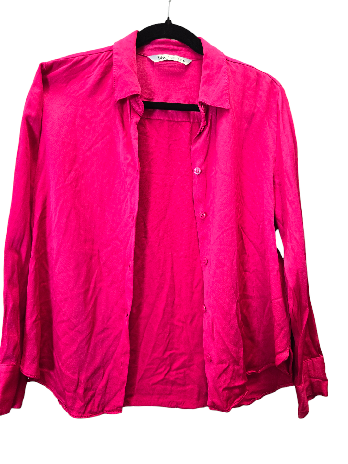 Pink Blouse Long Sleeve Zara, Size L