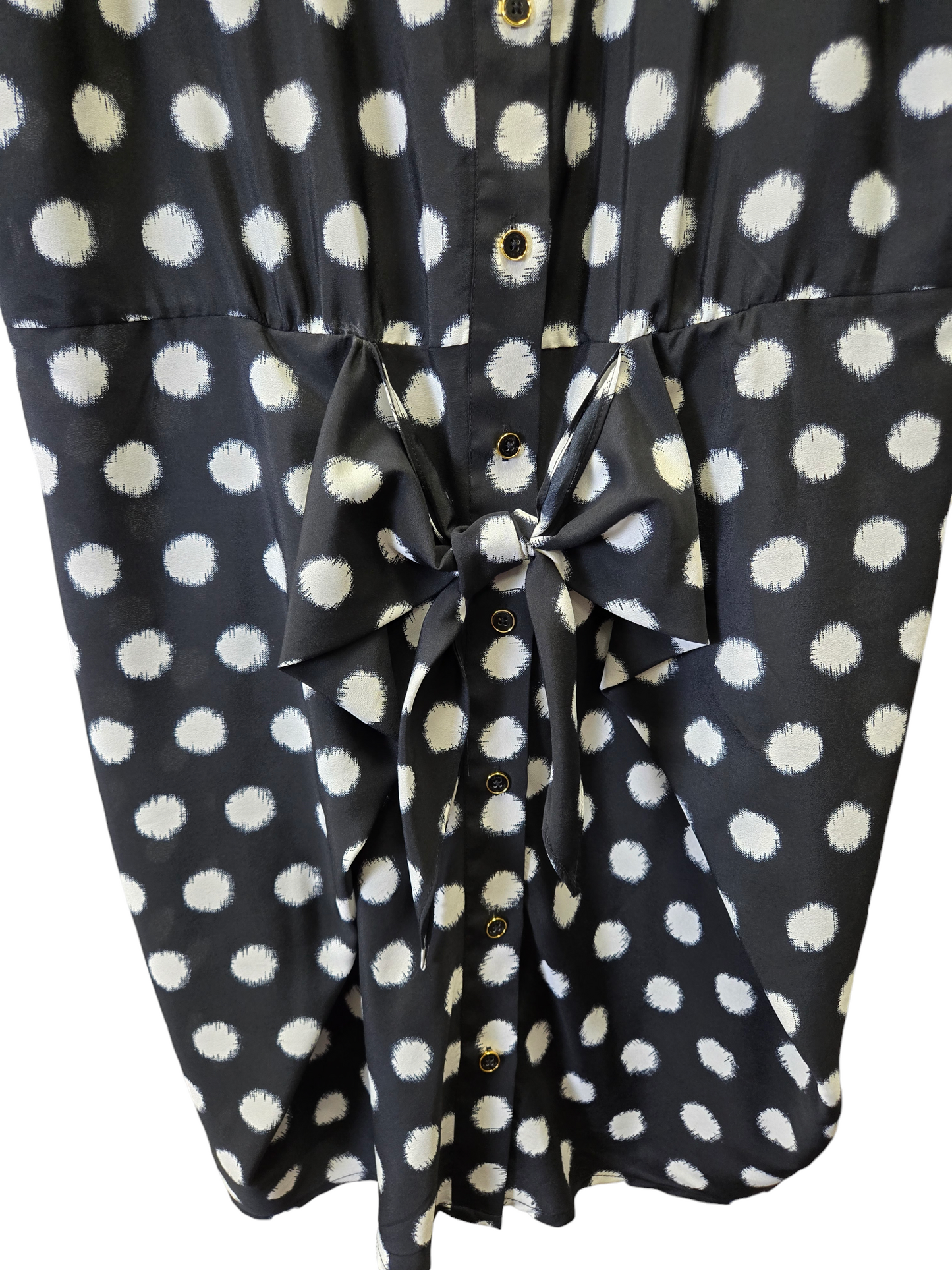 Polkadot Pattern Dress Casual Midi Michael By Michael Kors, Size Xl