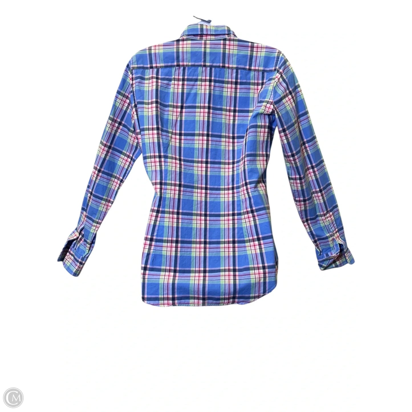 Blouse Long Sleeve By Ralph Lauren In Checkered Pattern, Size: M