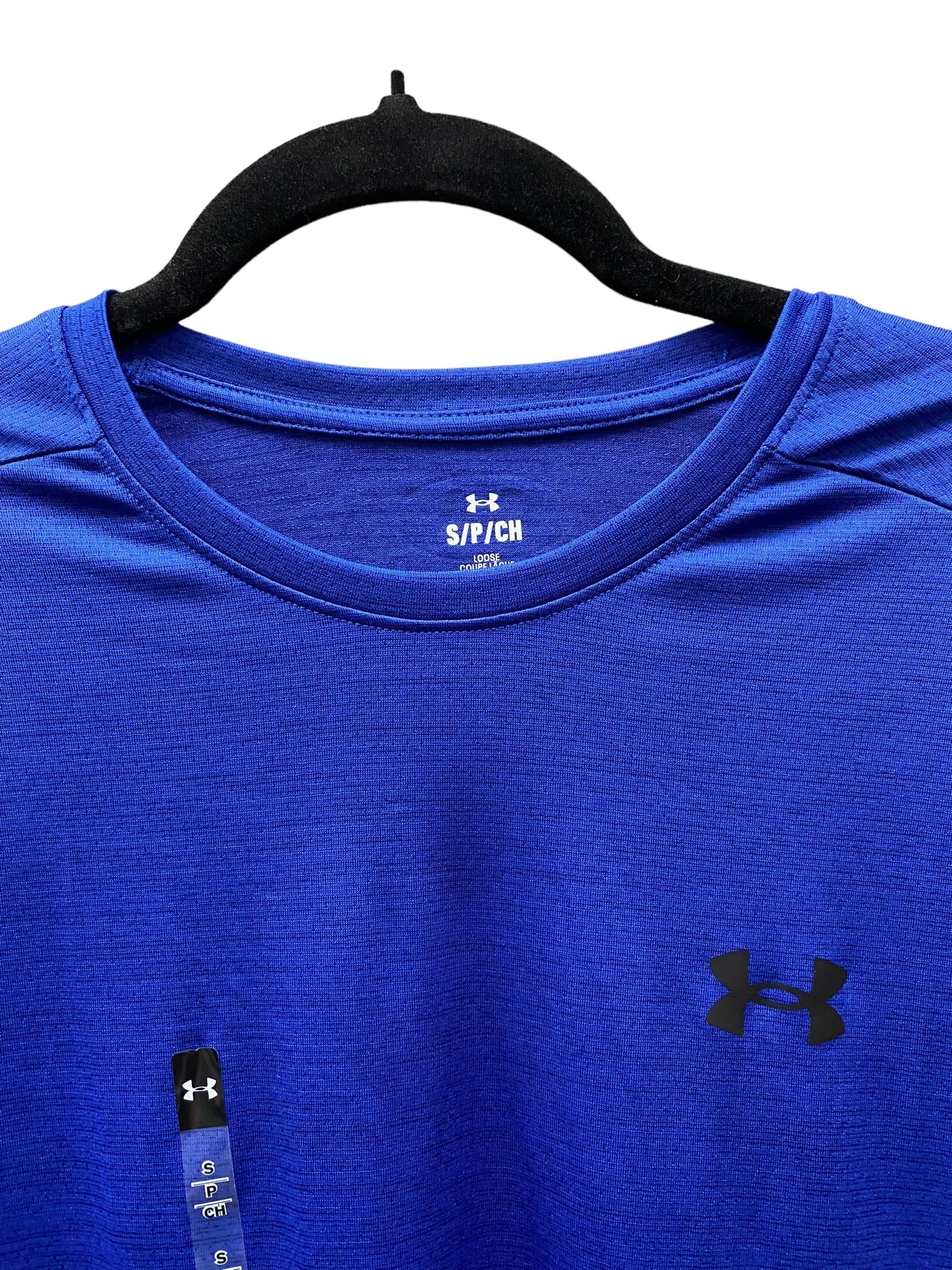 Athletic Top Short Sleeve By Under Armour In Blue, Size: S