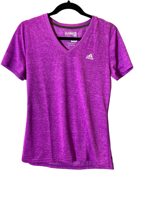 Athletic Top Short Sleeve By Adidas In Purple, Size: M