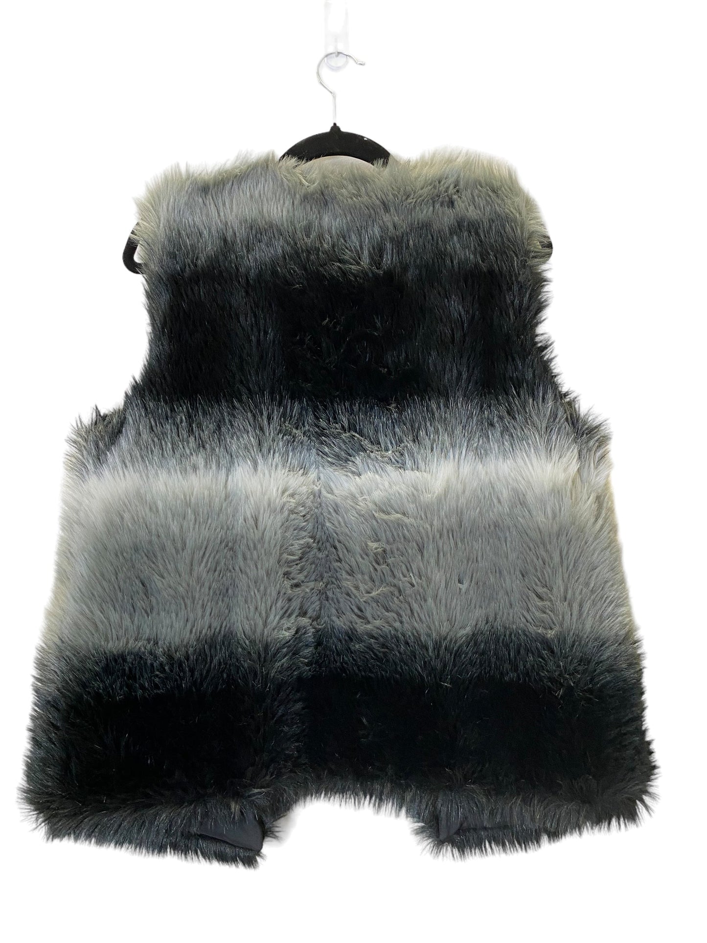 Black & Grey Vest Faux Fur & Sherpa Laundry, Size M