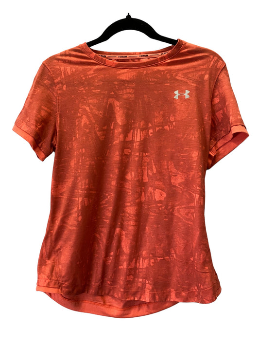 Athletic Top Short Sleeve By Under Armour In Orange, Size: L