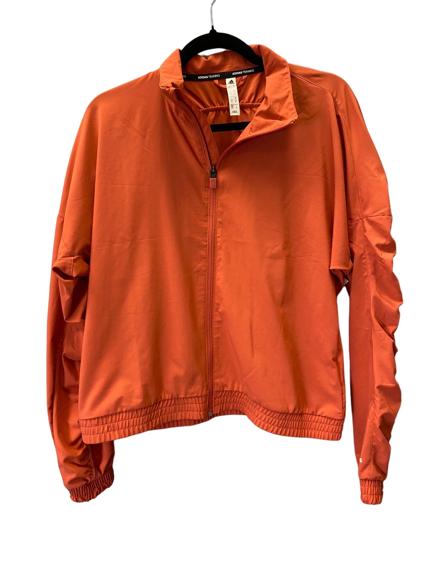 Athletic Jacket By Adidas In Orange, Size: L