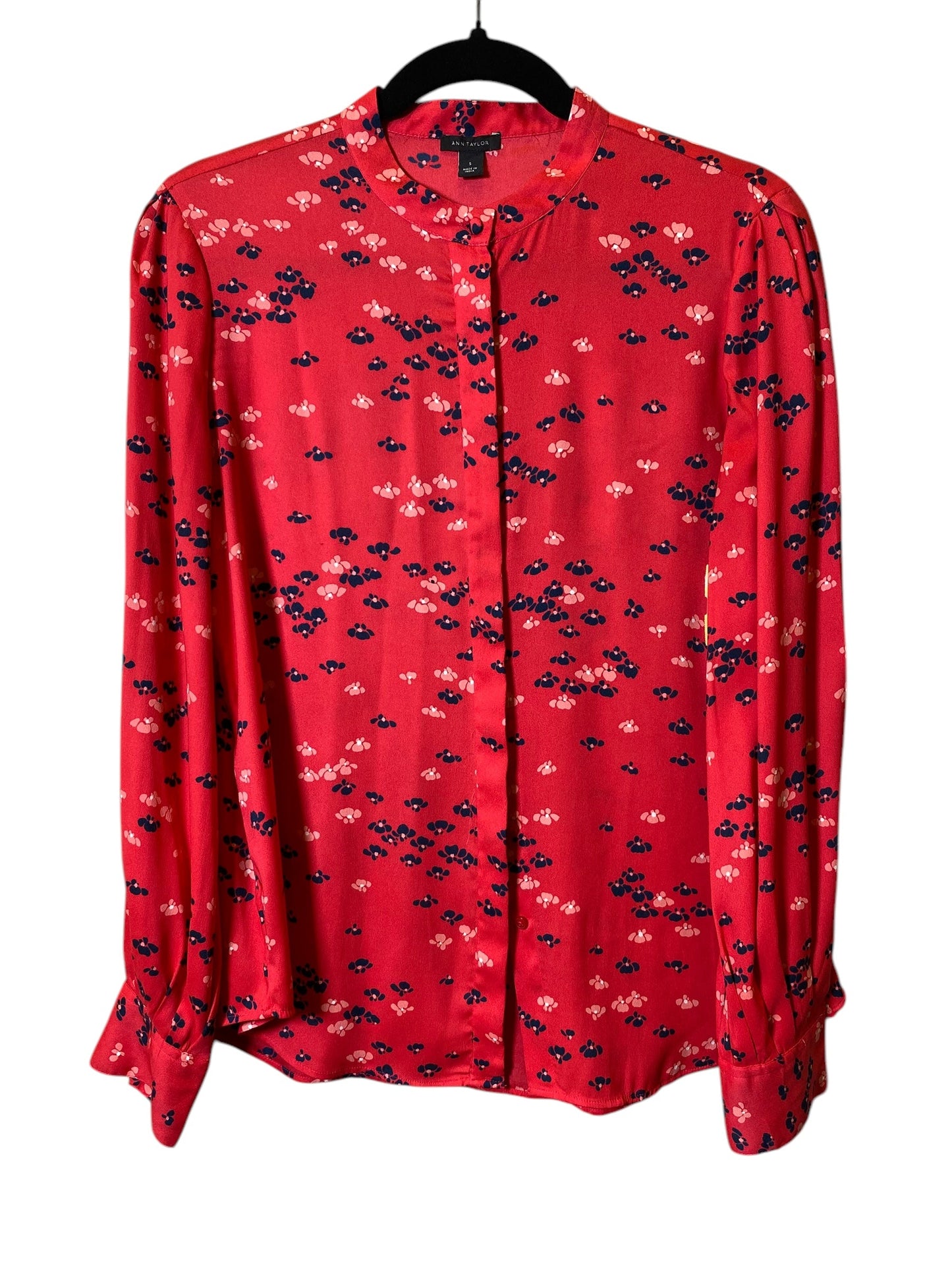 Blouse Long Sleeve By Ann Taylor In Floral Print, Size: S