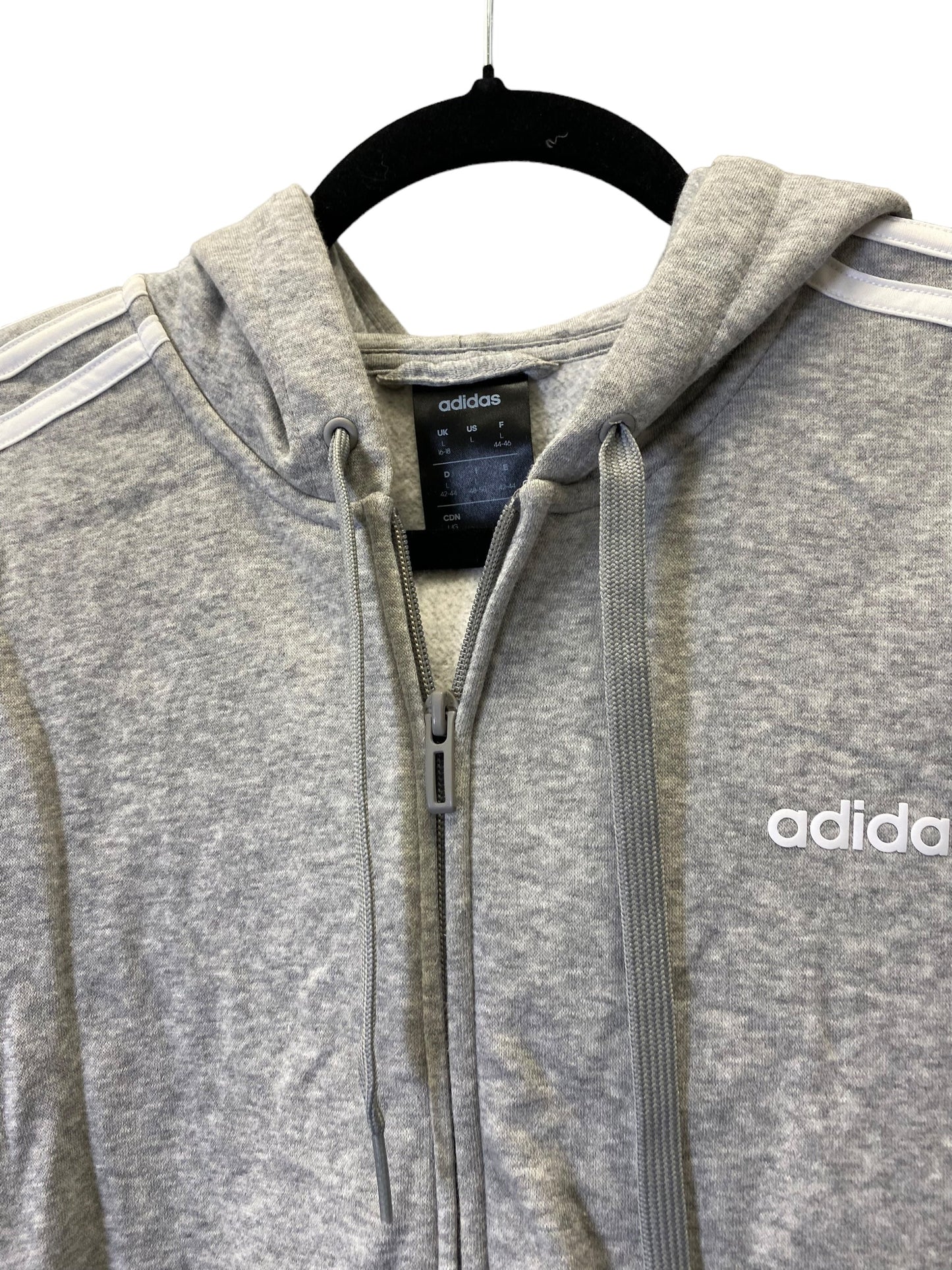 Athletic Jacket By Adidas In Grey, Size: L