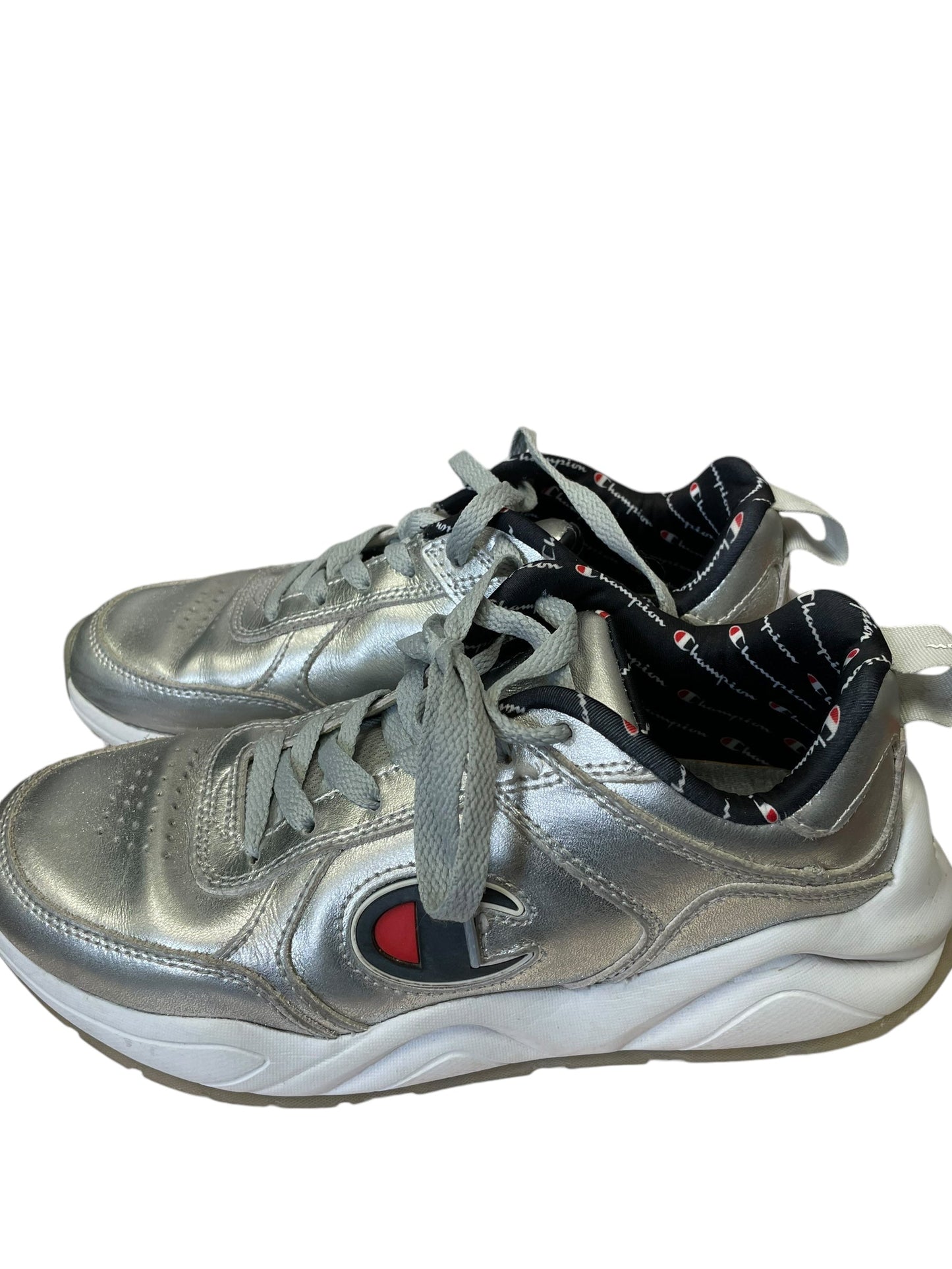 Shoes Sneakers Platform By Champion In Silver, Size: 6.5