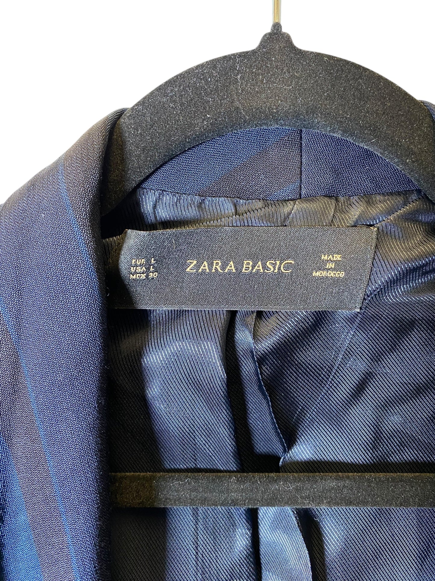 Blazer By Zara Basic In Black & Blue, Size: L