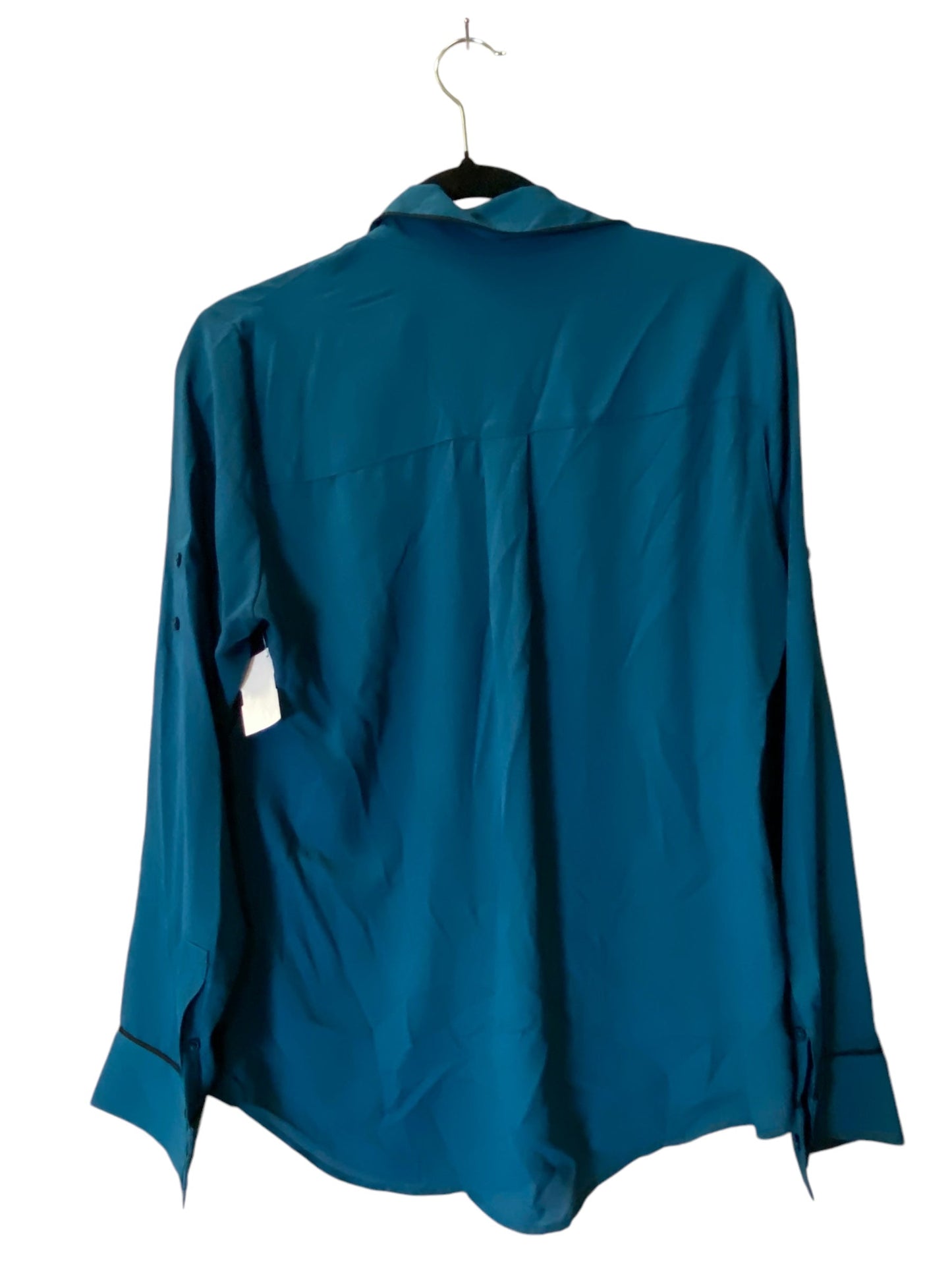 Blouse Long Sleeve By Express In Teal, Size: M