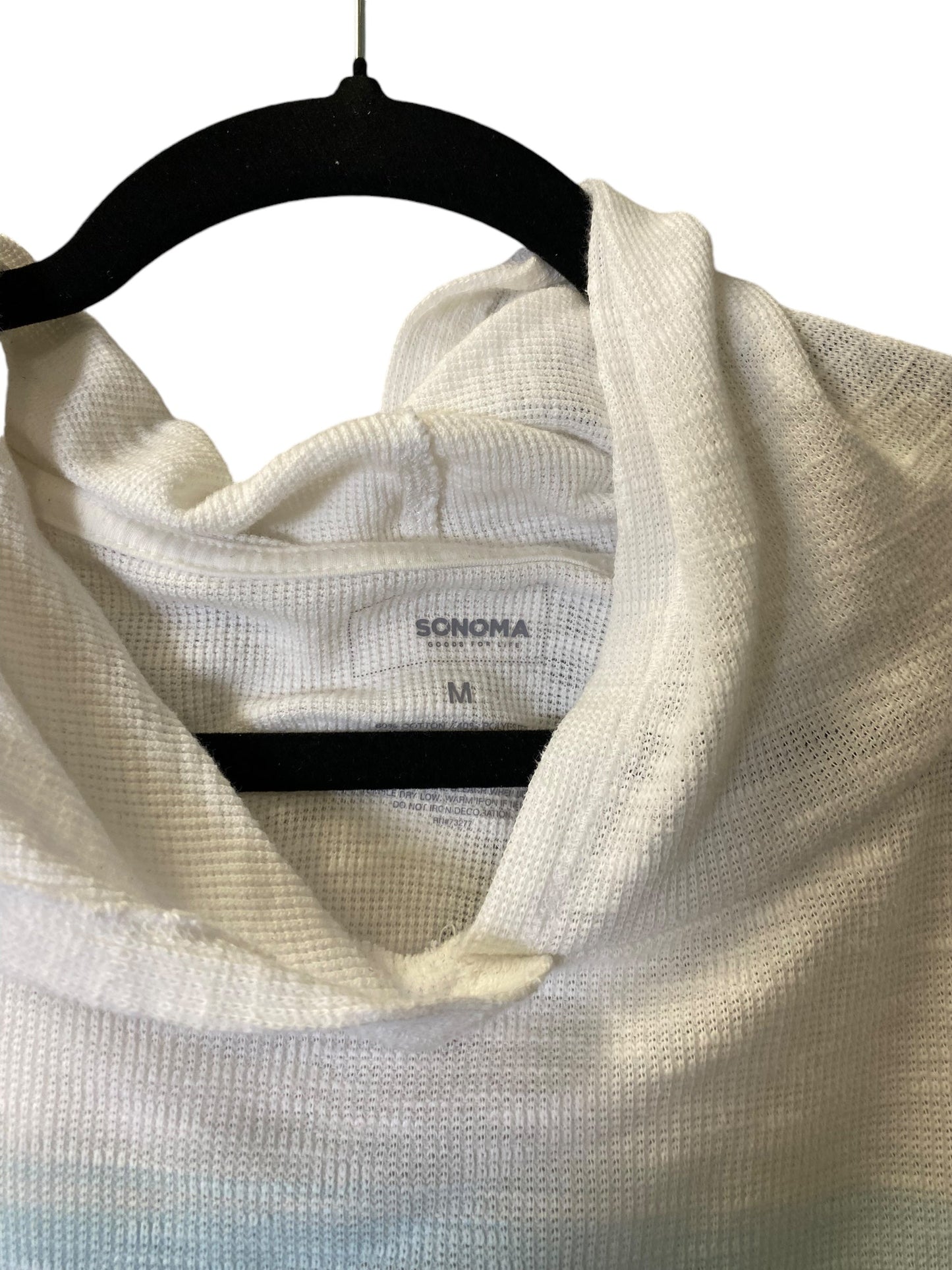 Sweatshirt Hoodie By Sonoma In Blue & White, Size: M