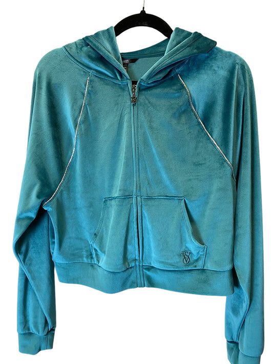 Sweatshirt Hoodie By Victorias Secret In Teal, Size: S