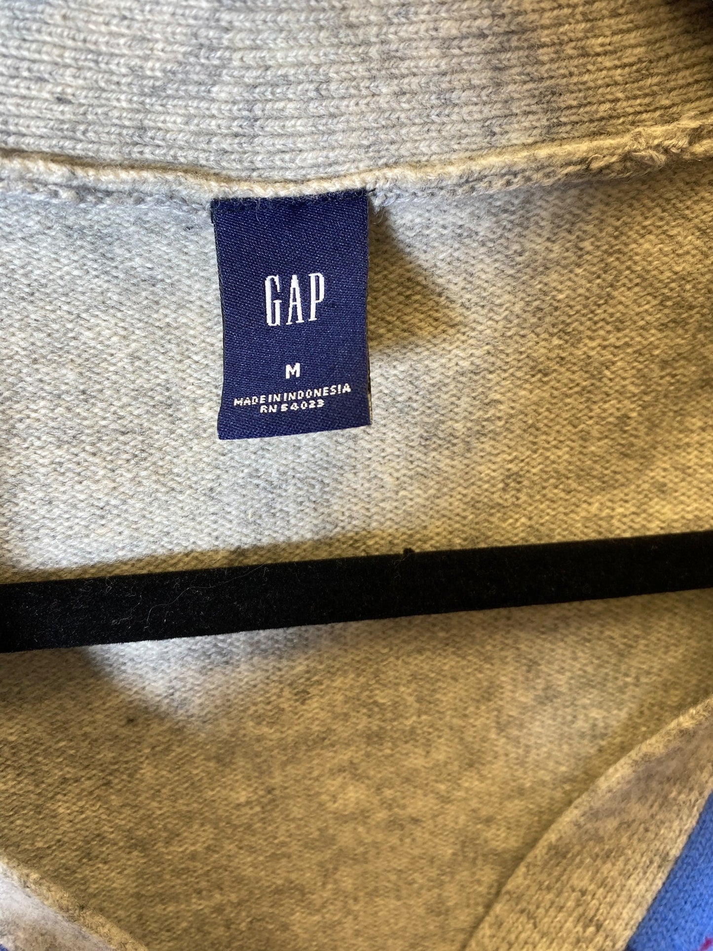 Sweater Cardigan By Gap In Blue & Grey, Size: M