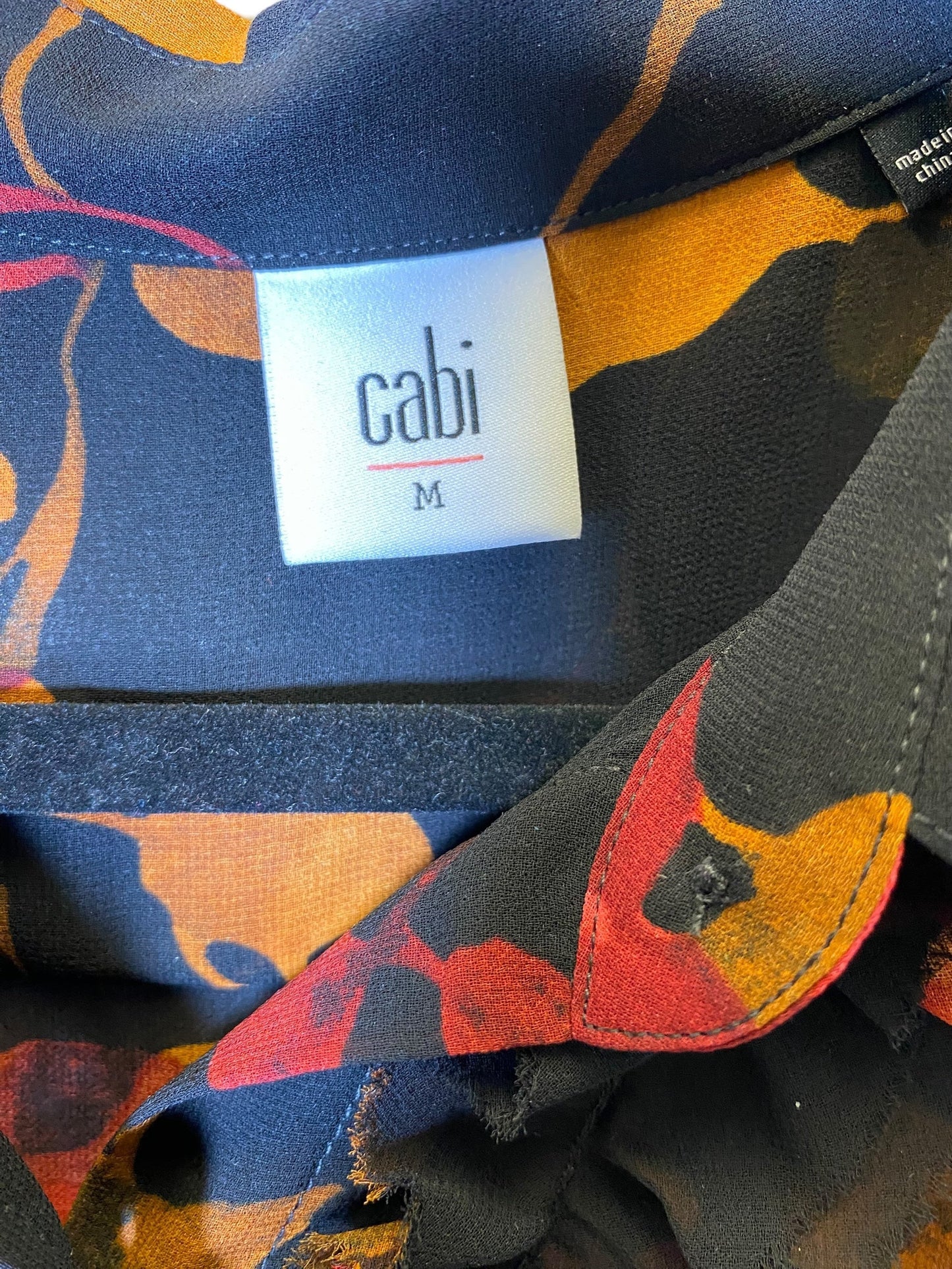 Blouse Long Sleeve By Cabi In Floral Print, Size: M