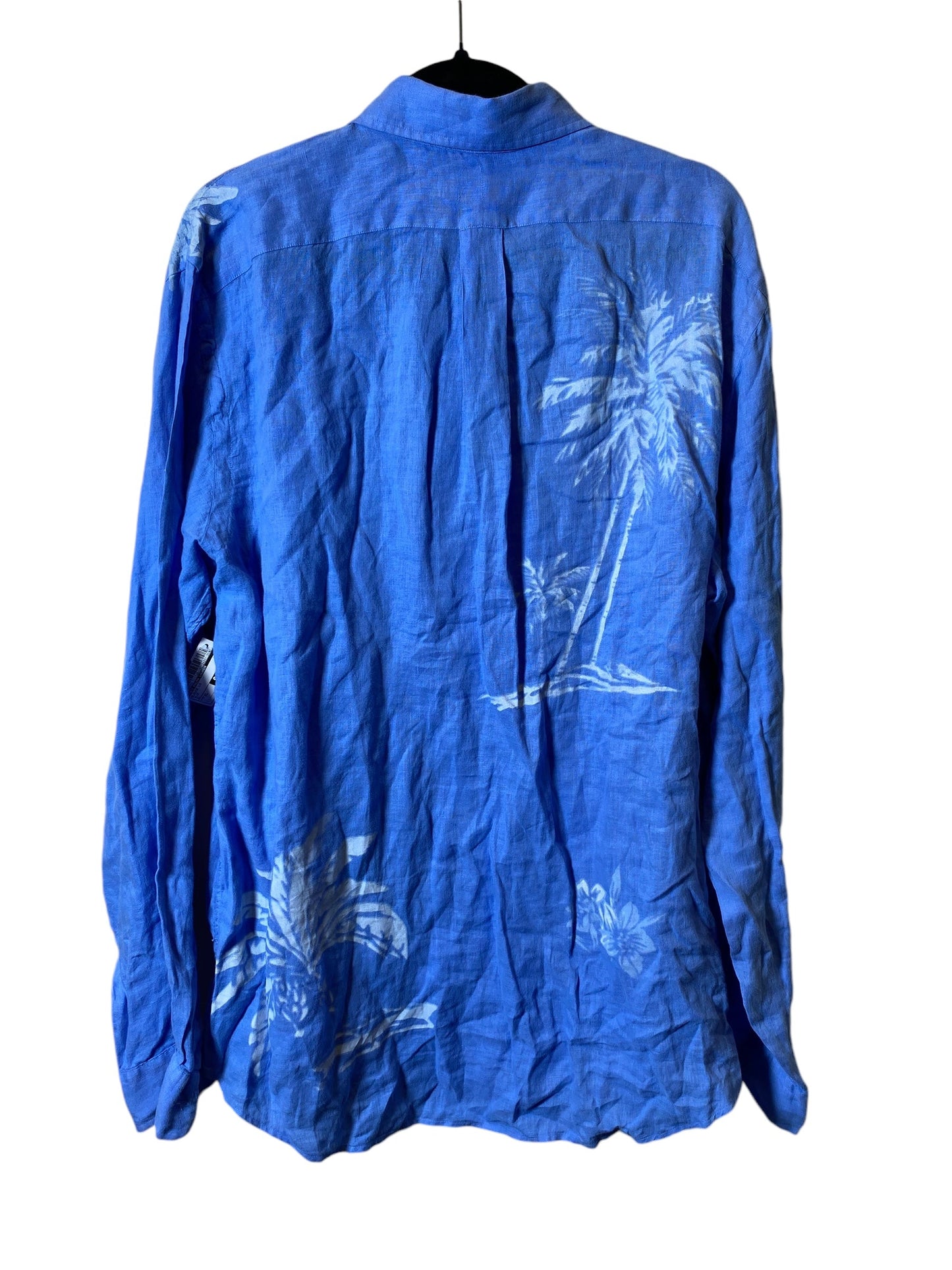 Blouse Long Sleeve By Polo Ralph Lauren In Blue, Size: Xl