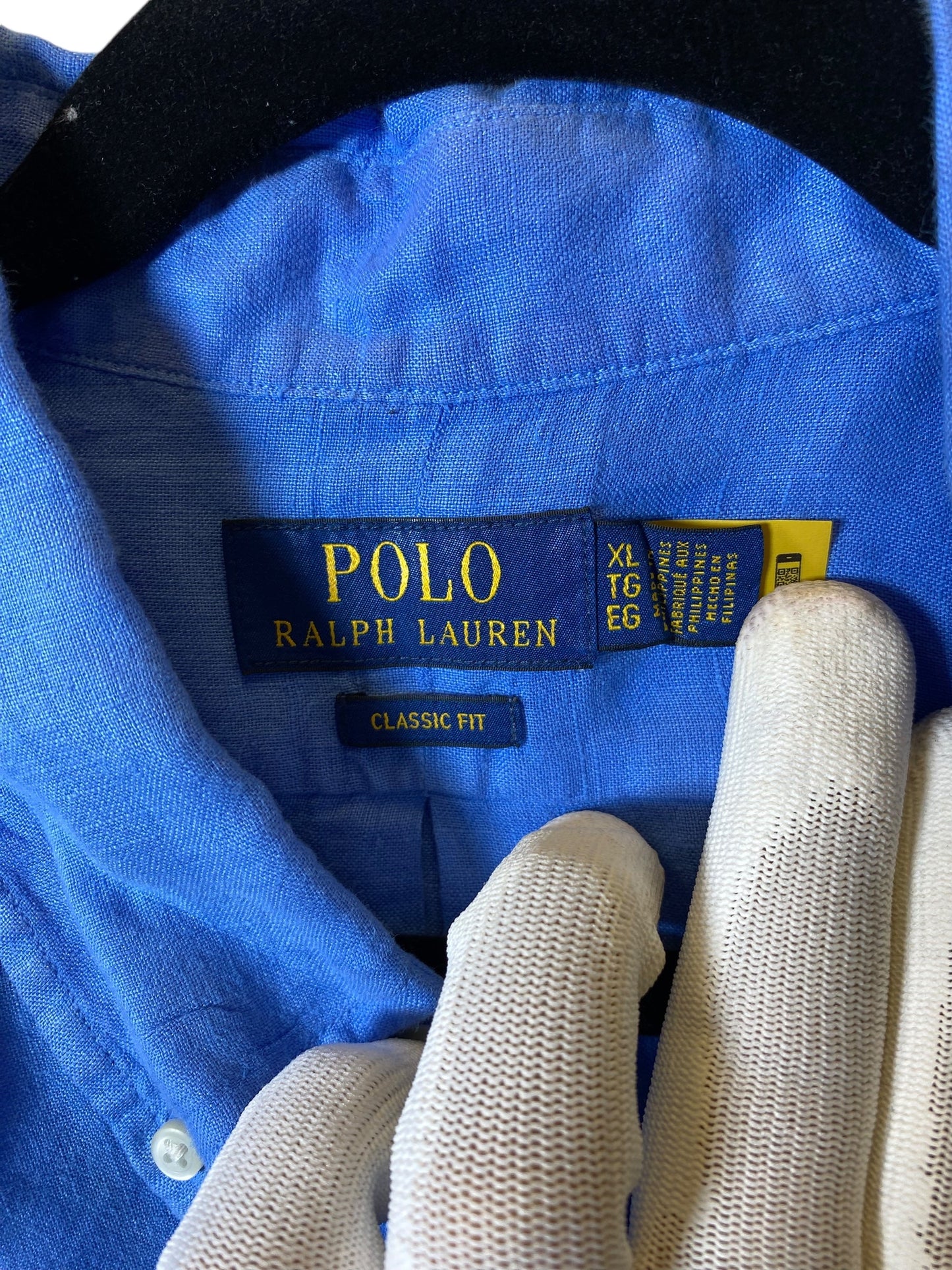 Blouse Long Sleeve By Polo Ralph Lauren In Blue, Size: Xl