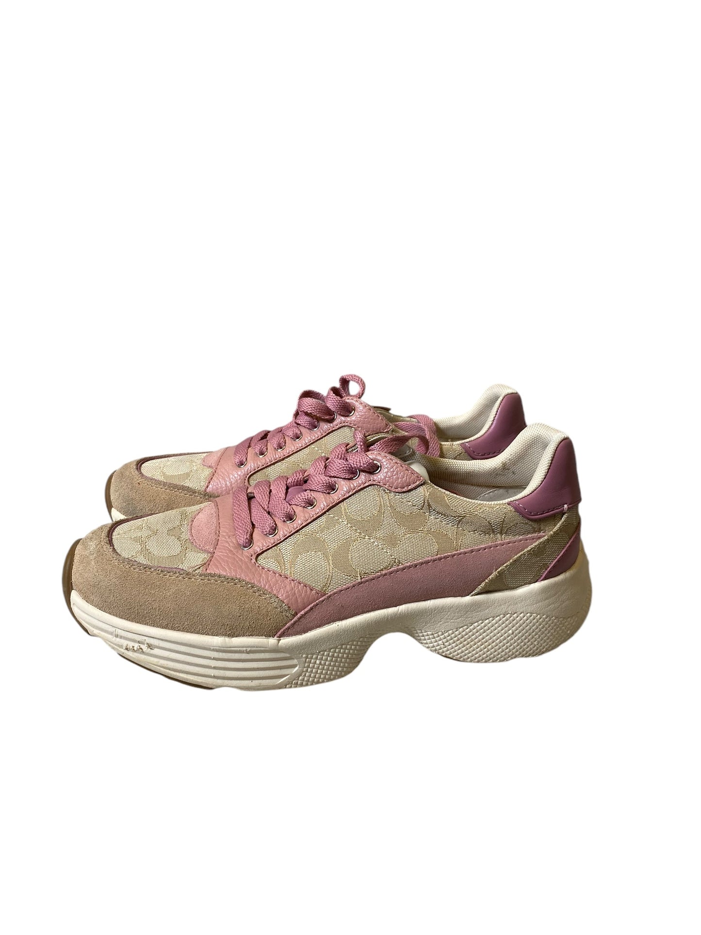 Shoes Athletic By Coach In Pink & Tan, Size: 9