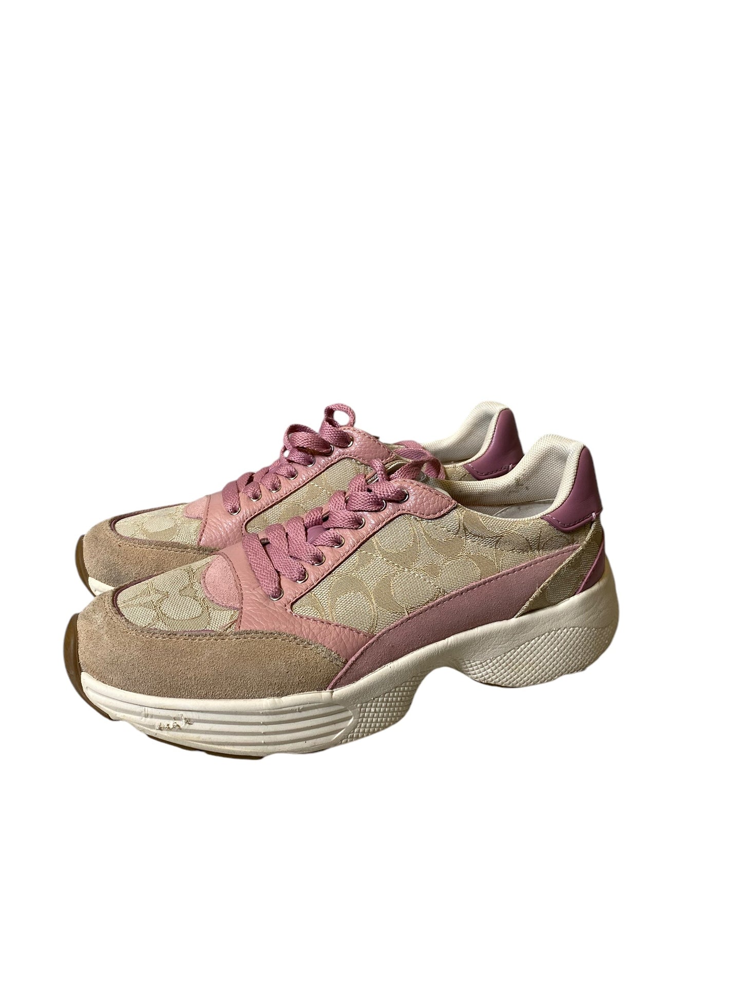 Shoes Athletic By Coach In Pink & Tan, Size: 9