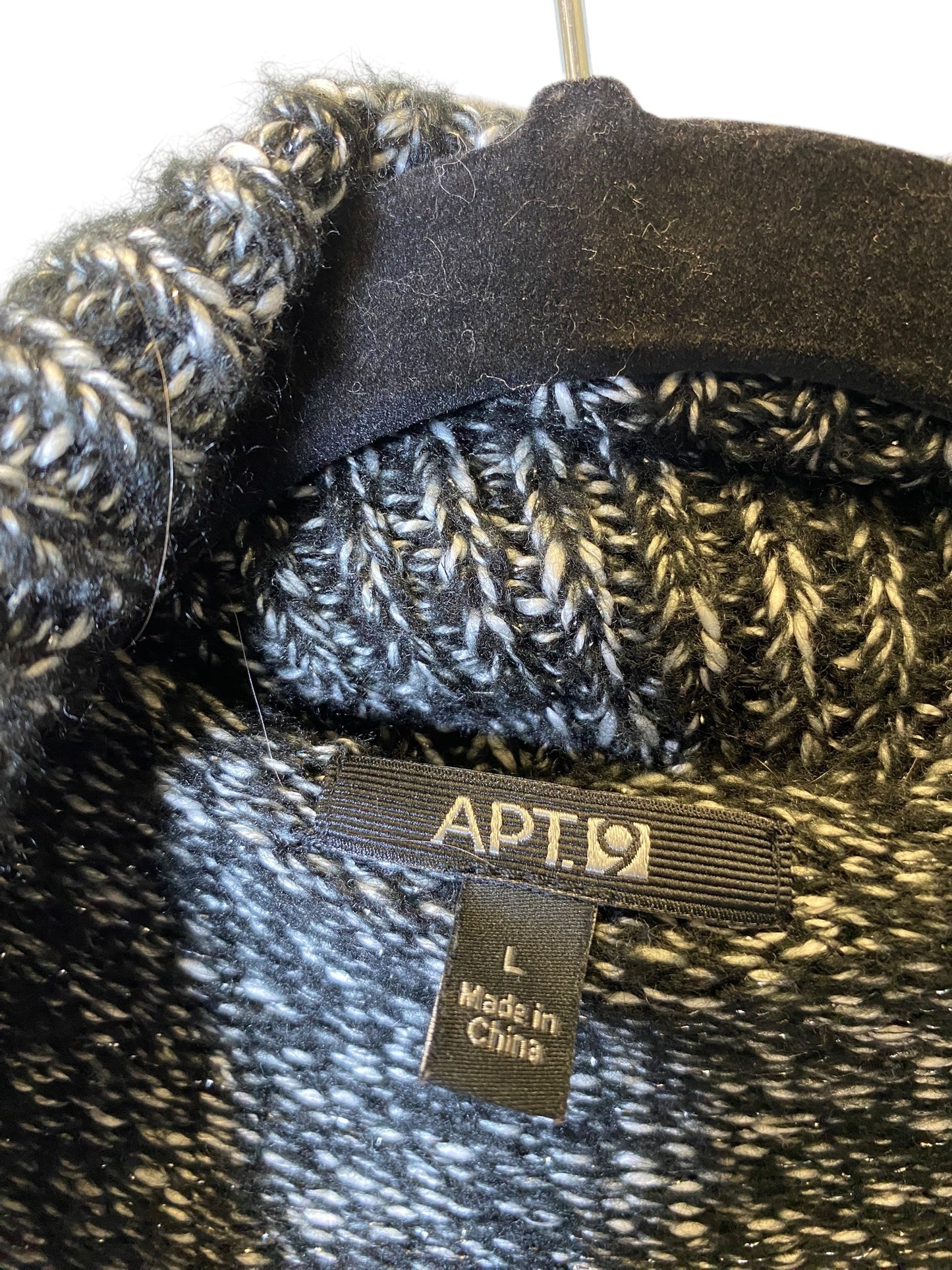 Cardigan By Apt 9 In Black & White, Size: L