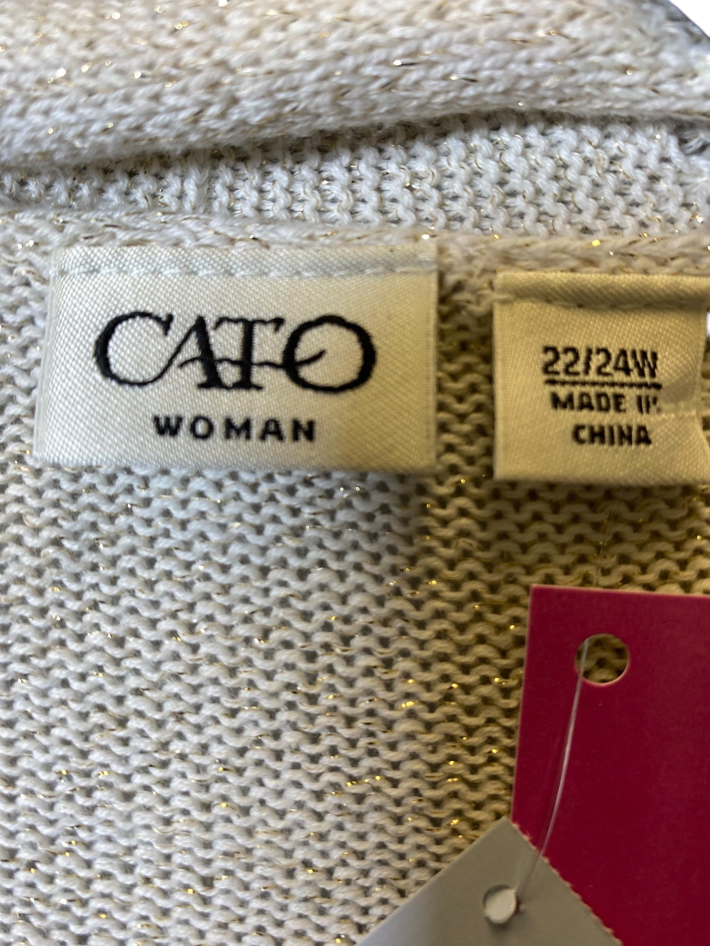 Cardigan By Cato In Cream, Size: 2x