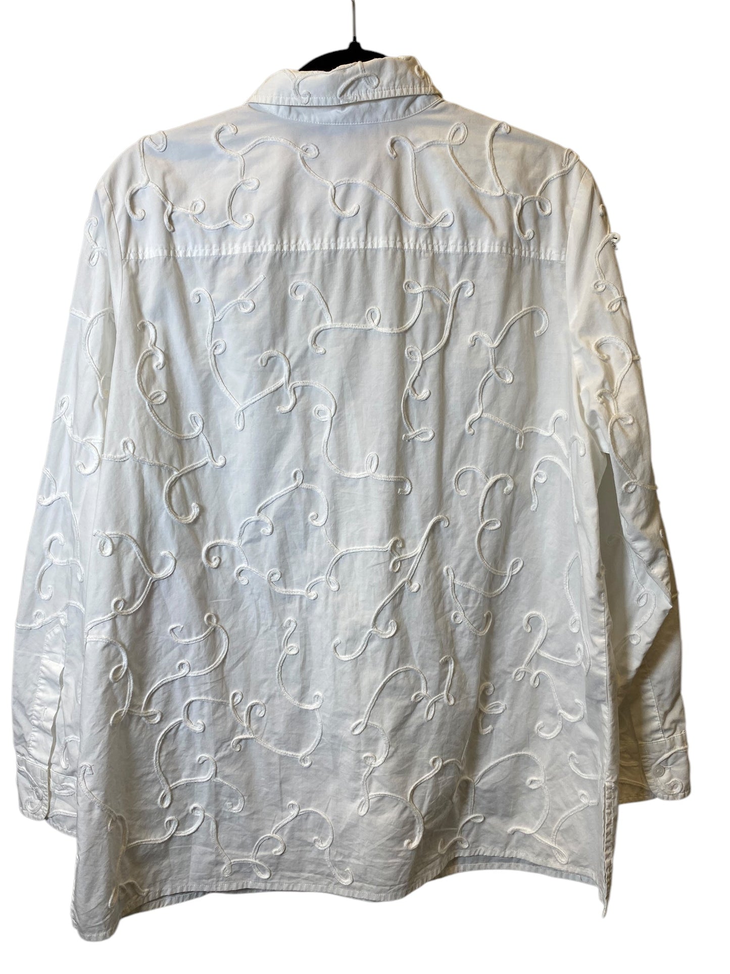 Blouse Long Sleeve By Jones New York In White, Size: 1x