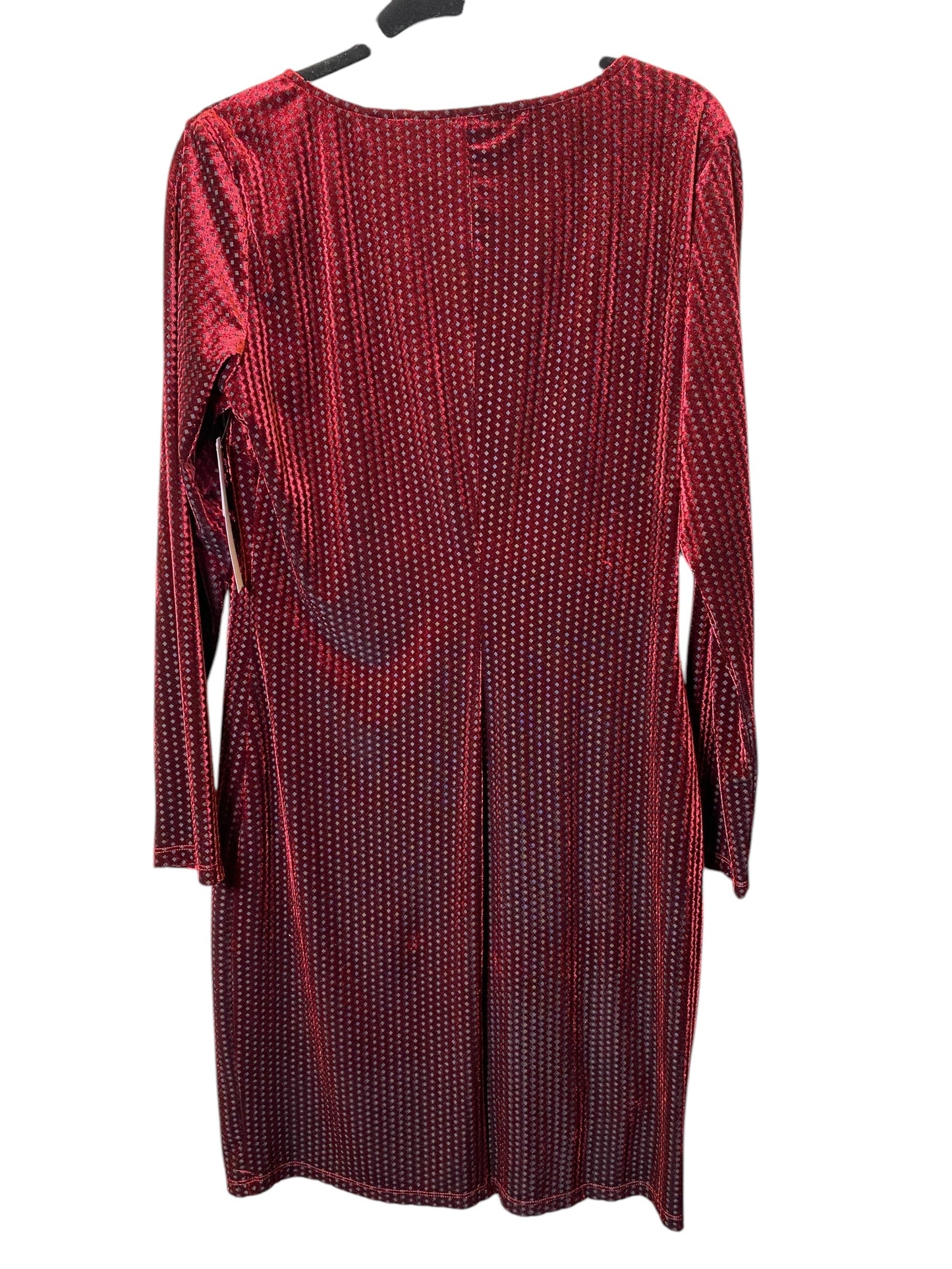 Dress Party Midi By Tahari By Arthur Levine In Black & Red, Size: L